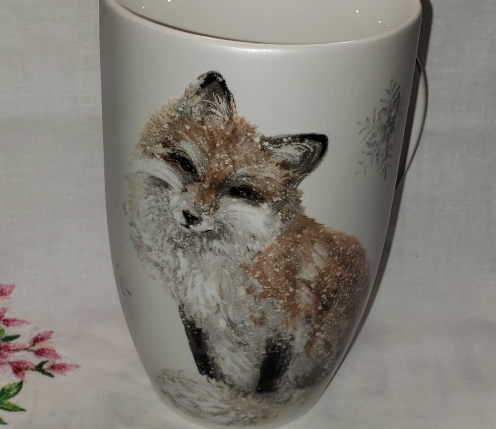 Beautful Retired "Fox" In "Winter Woodland" By Alder & Ash™ Porcelain Latte Mug